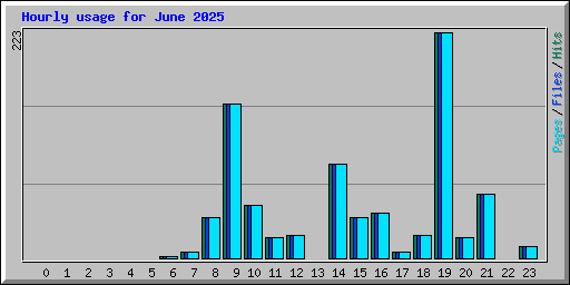 Hourly usage for June 2025