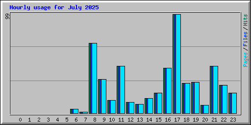 Hourly usage for July 2025